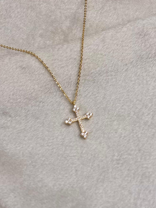Golden Cross Necklace 18K Gold Plated Premium Necklace