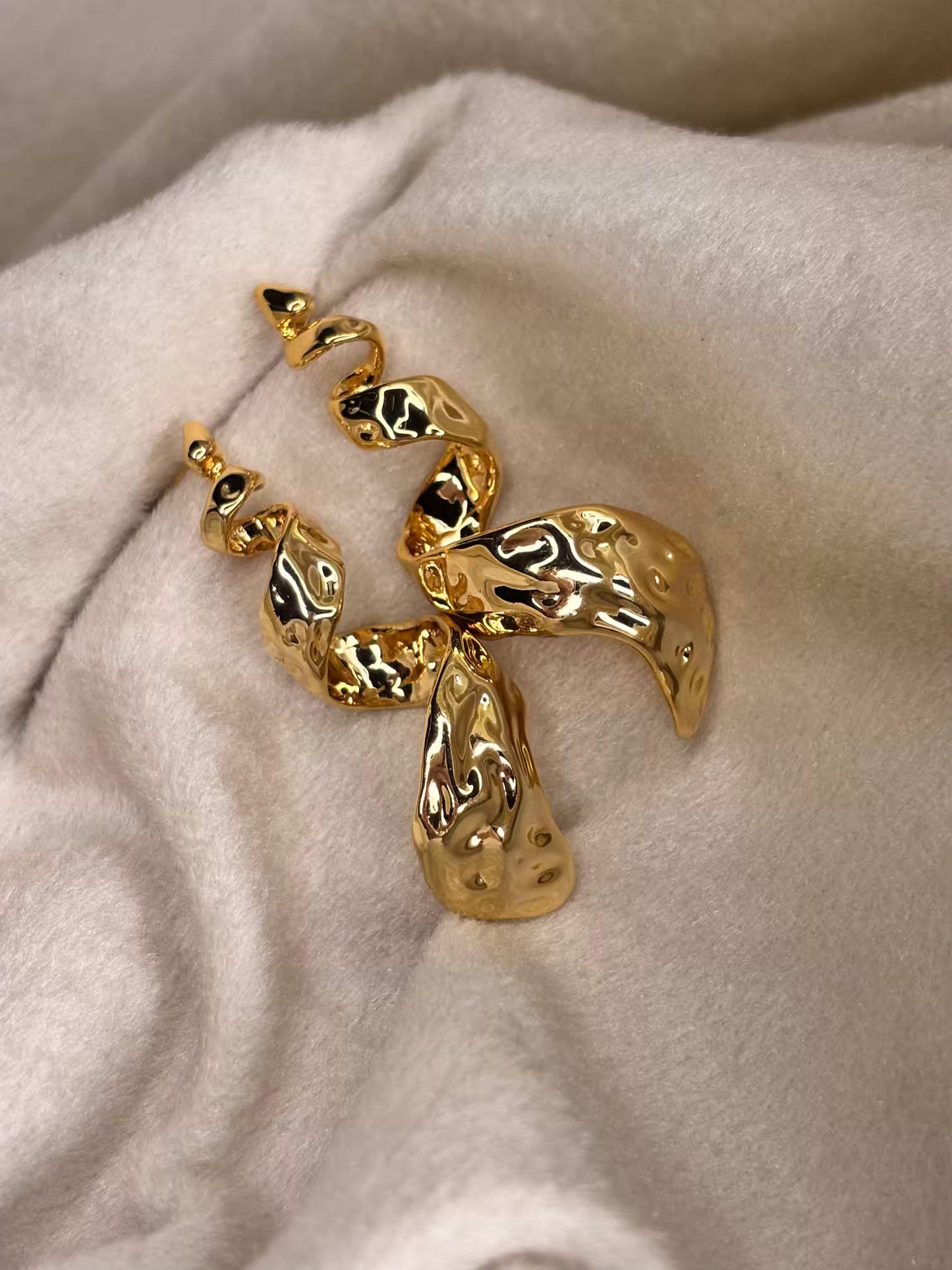 Golden Twist Earrings 18K Gold Plated Earrings Premium Earrings