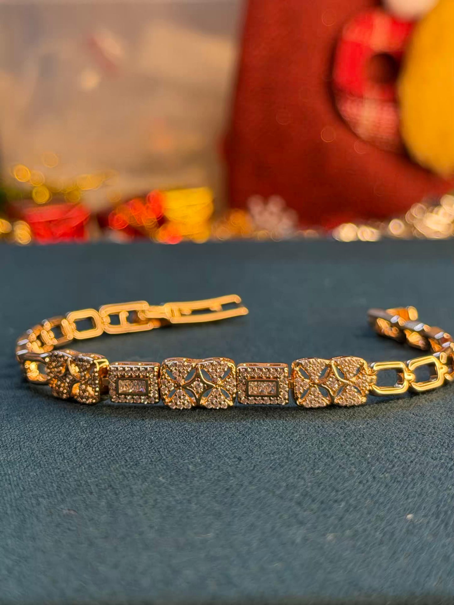 Imperial Spark Link Gold Plated Tennis Bracelet