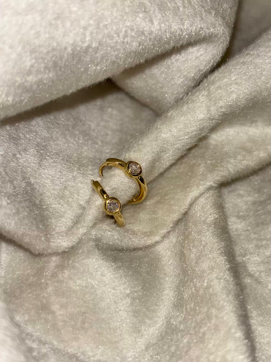 White Stone Minimal Studd Earrings 18K Gold Plated Premium Earrings