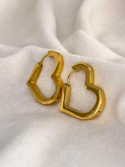 Halo Hearts Ear Studds 18K Gold Plated Premium Earrings