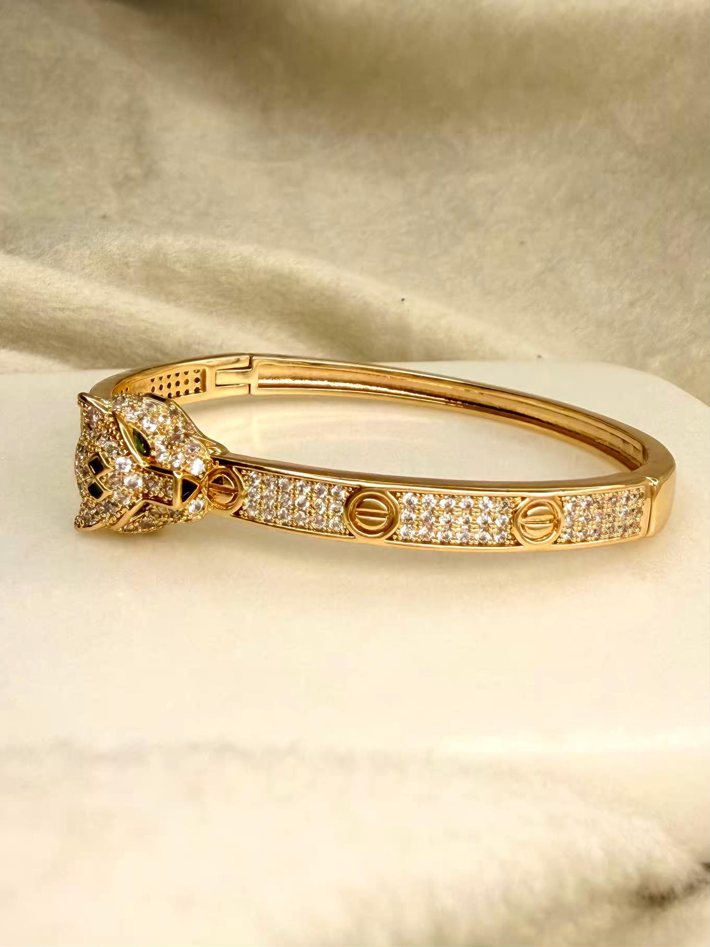 Gold Panther Bangle/ Gold Panther Kada Bangle