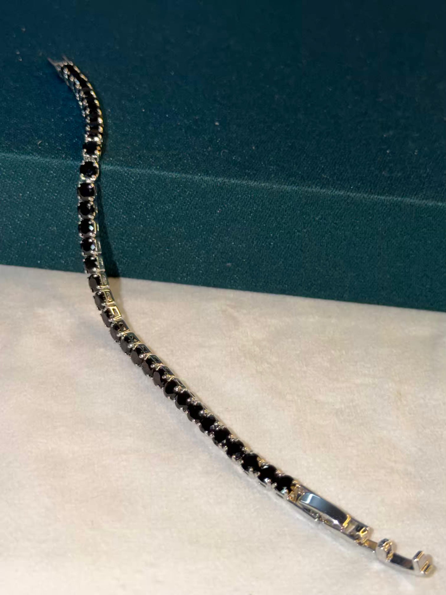 Noir Edge Silver Plated Tennis Bracelet