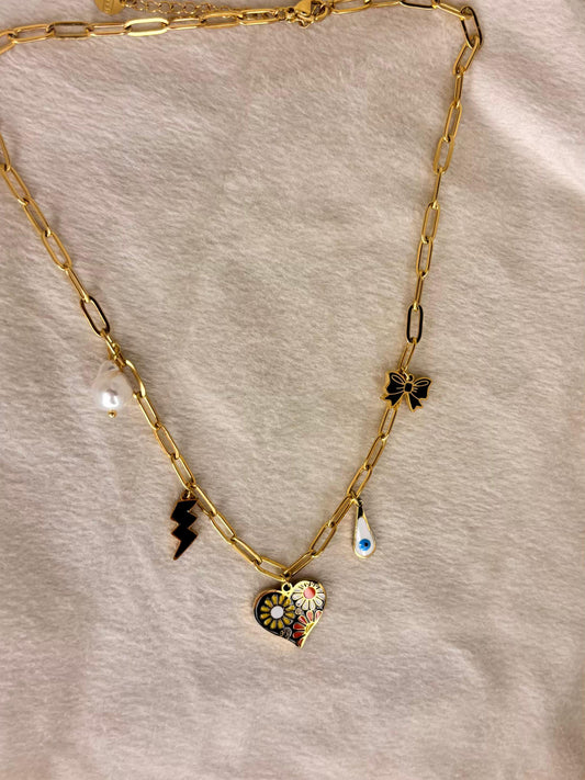 Evil Eye Charms Necklace 18K Gold Plated Premium Necklace
