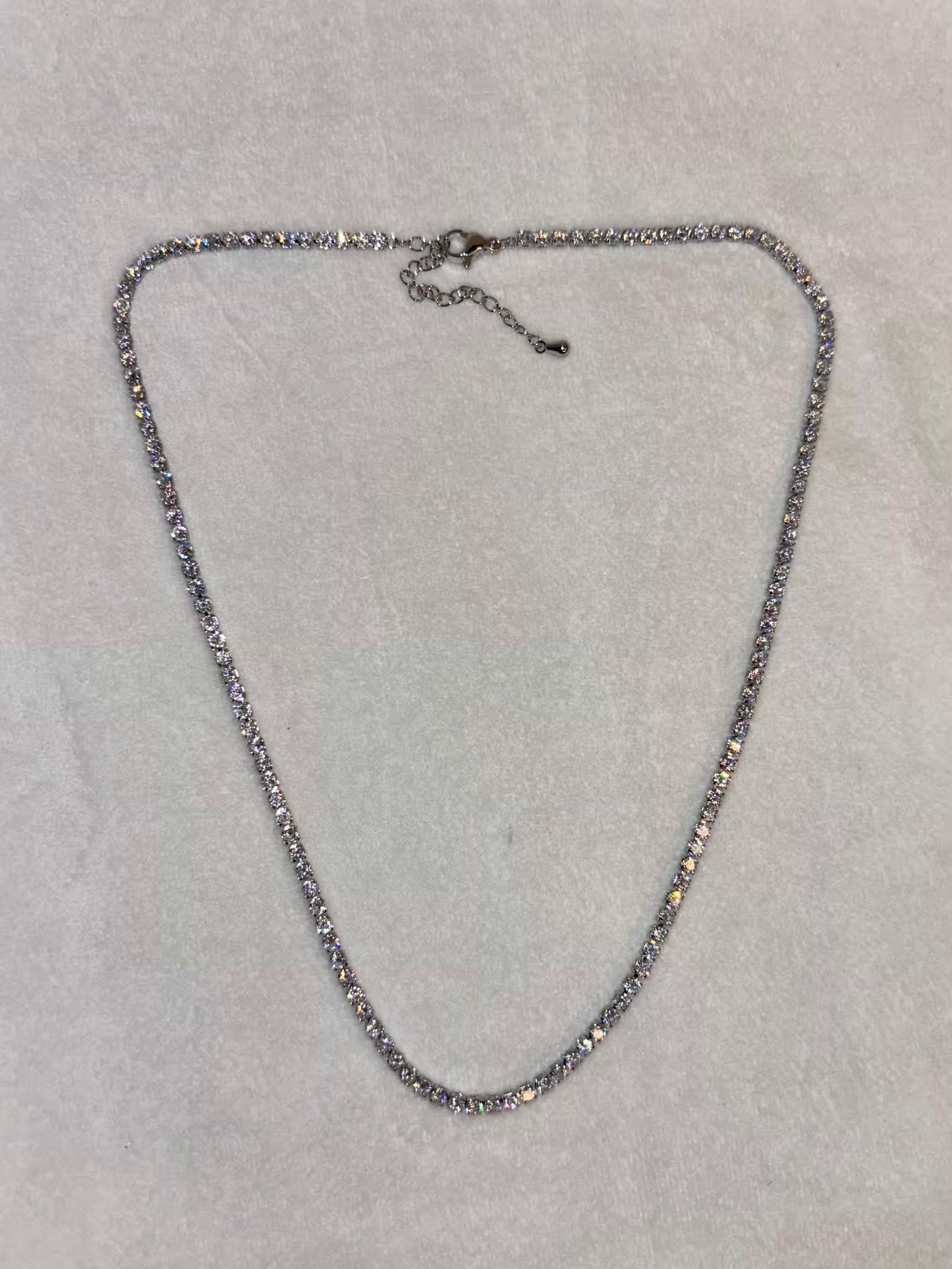 Tennis Necklace Silver Plated Premium Necklace