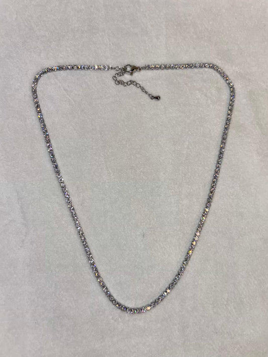 Tennis Necklace Silver Plated Premium Necklace