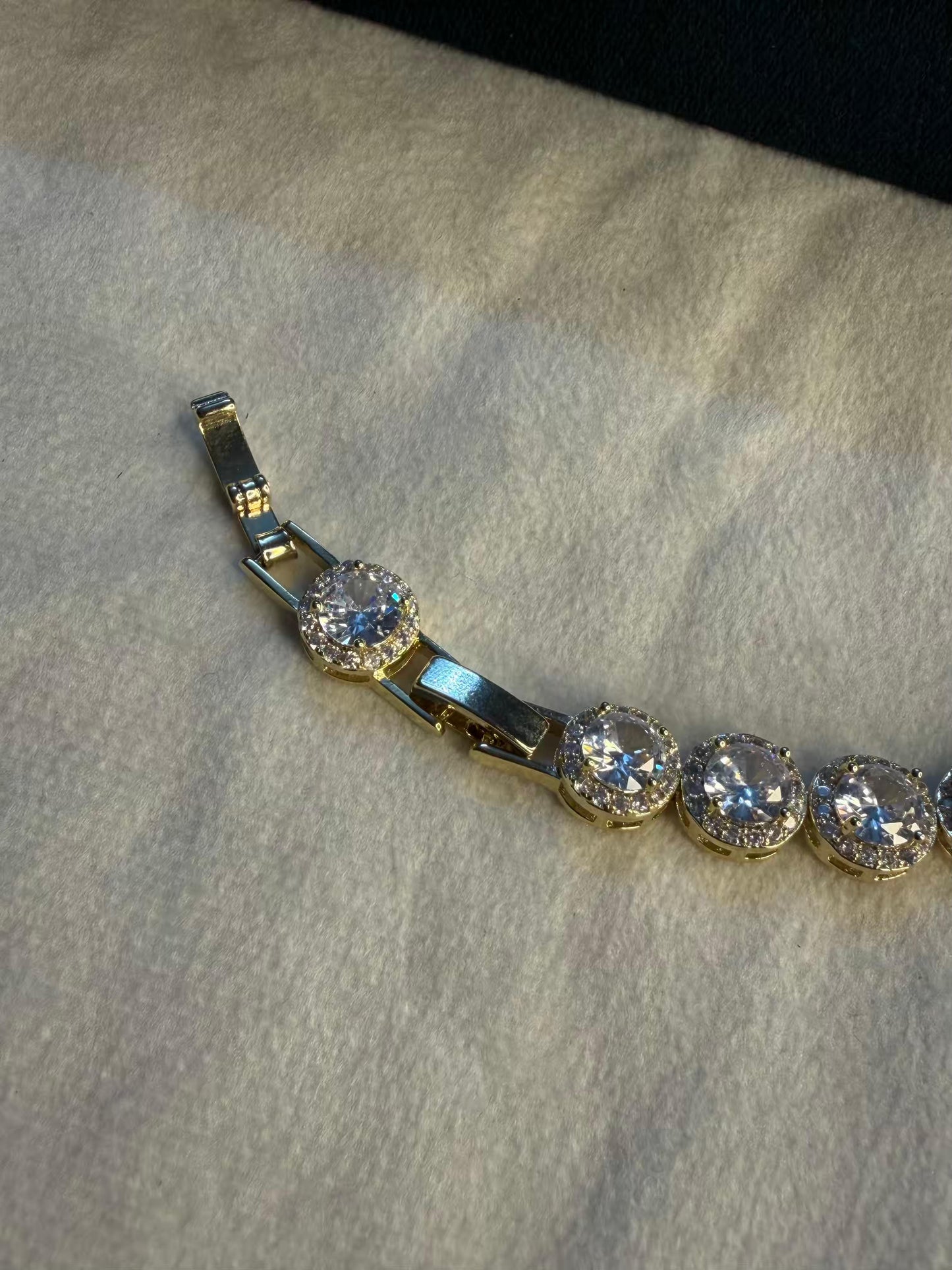 White Oval Shape Silver Plated Tennis Bracelet