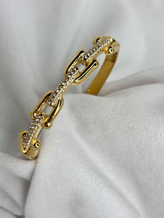 Studded Gold Buckle Premium Kada Bangle 18K Gold Plated Bangle