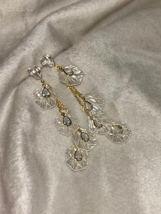 White Shells 18K Gold Plated Premium Earrings