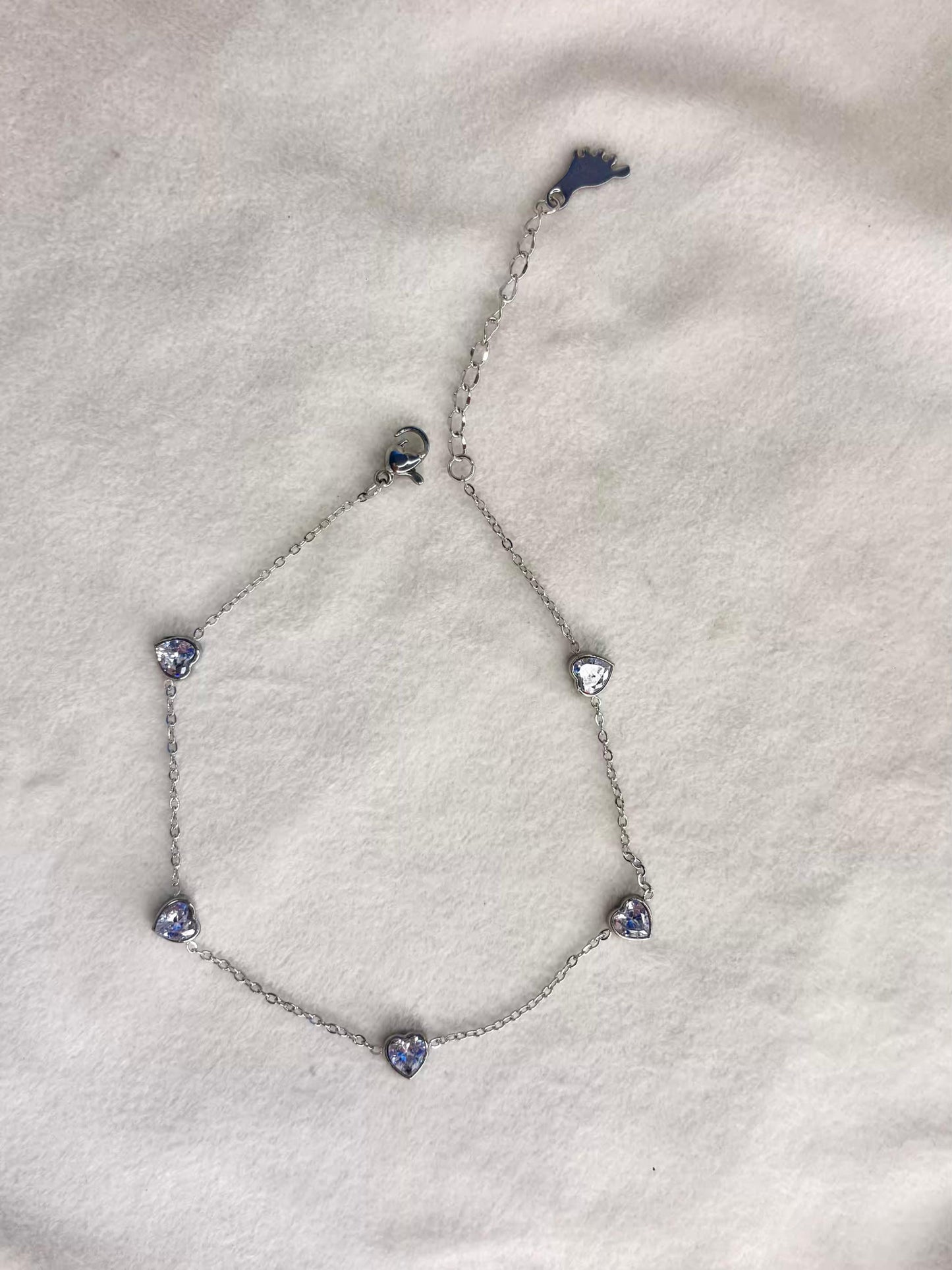 Minimal Silver studded Premium Anklet Payal with Silver hooks