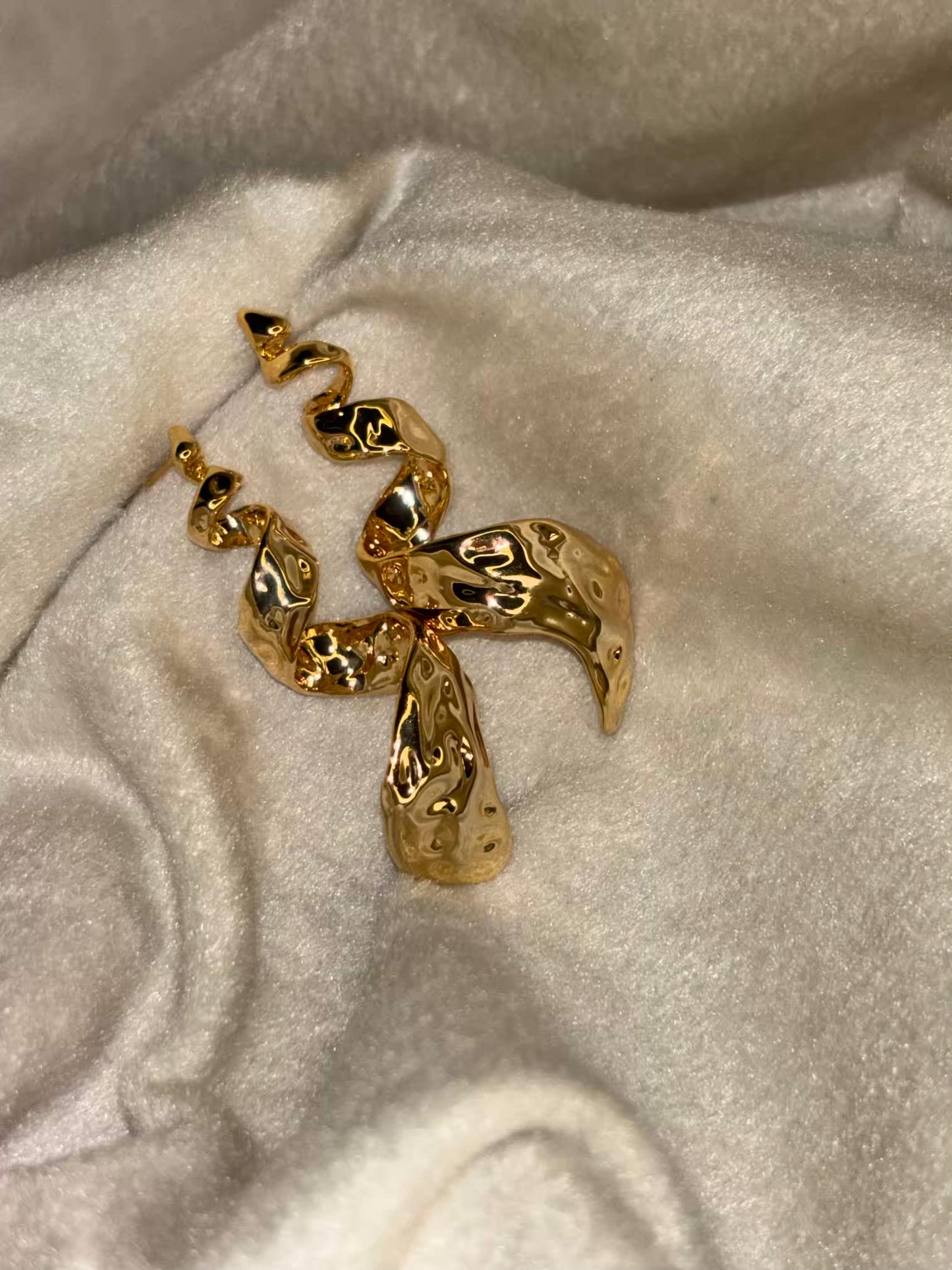 Golden Twist Earrings 18K Gold Plated Earrings Premium Earrings