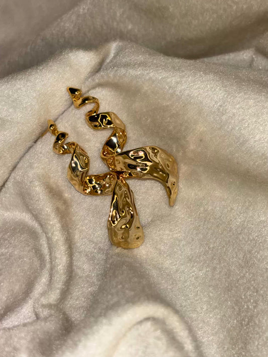 Golden Twist Earrings 18K Gold Plated Earrings Premium Earrings