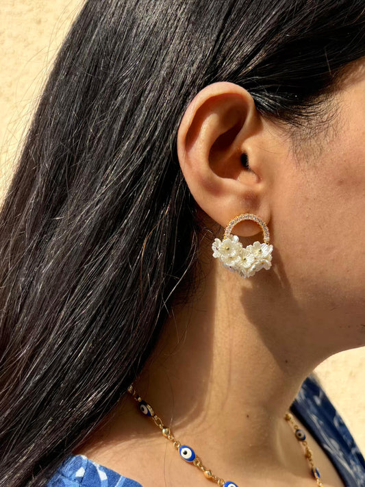 Flower Basket Studds 18K Gold Plated Premium Earrings