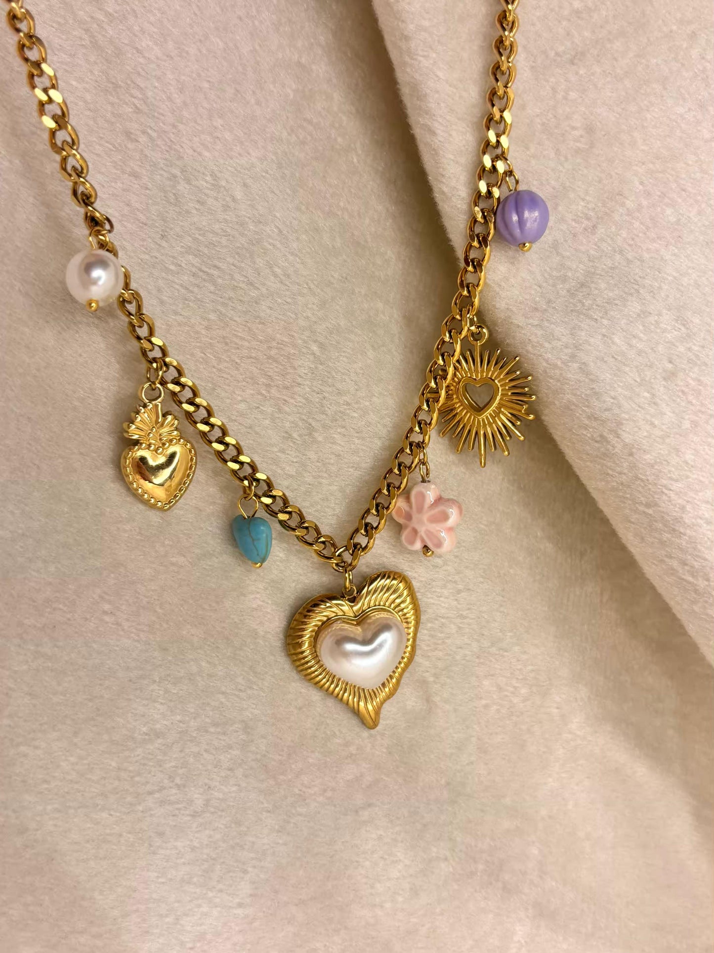 Charms Necklace 18K Gold Plated Premium Necklace