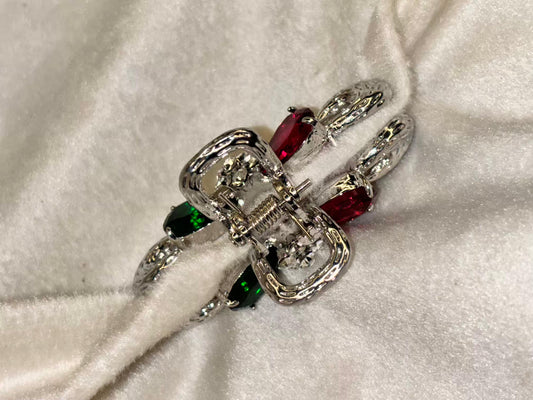 Blue Green Hair Bow Clip For Women