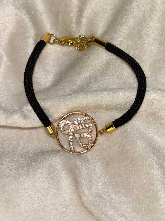 Ik Onkar Ek Onkar Punjabi Khanda  Gold Band Bracelet ( Gold )