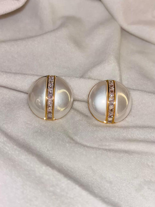 Studded Pearl Earrings 18K Gold Plated Premium Earrings