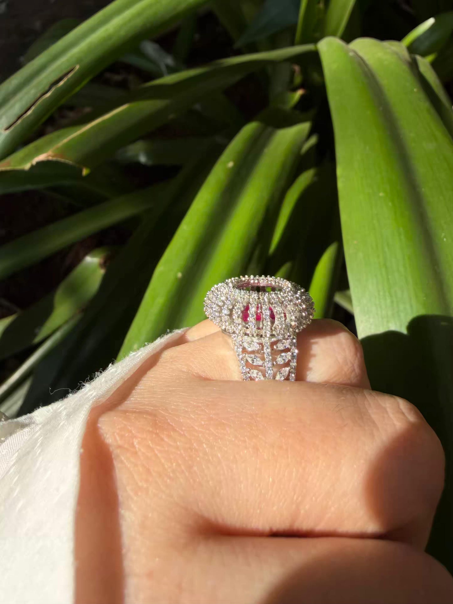 Regalia Pink Spark Silver Plated Ring