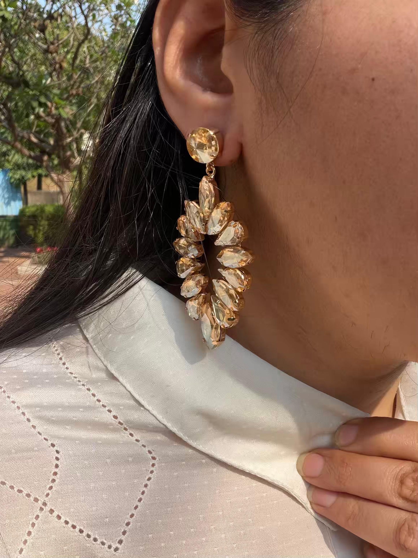 Golden Colour Stylish Gold Plated Earrings