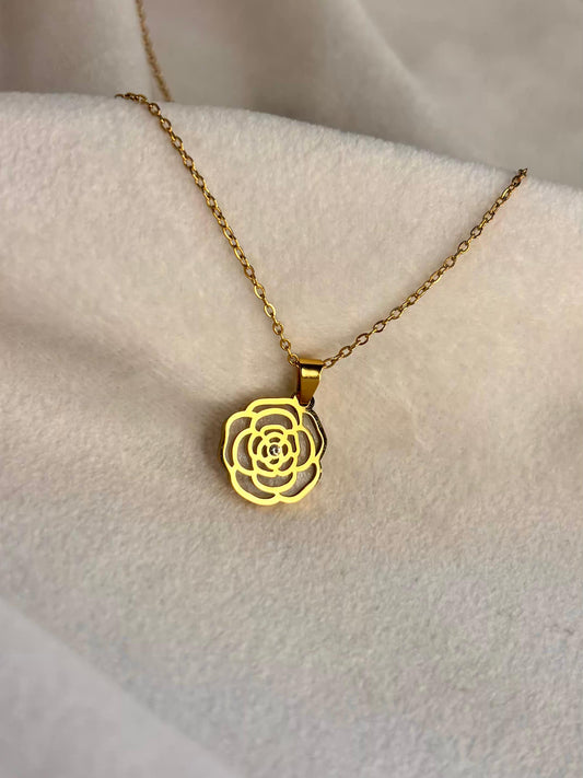 Web Rose Necklace 18K Gold Plated Premium Necklace