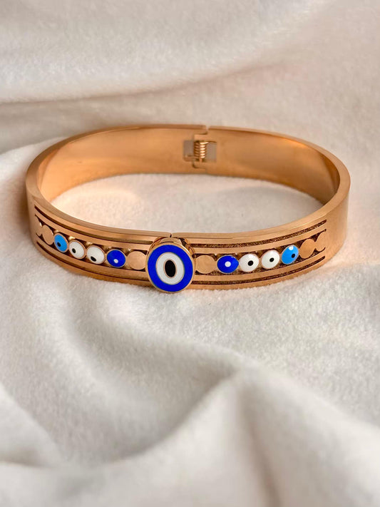 Strewn Evil Eye Bangle 18K Gold Plated Premium Kada Bangle