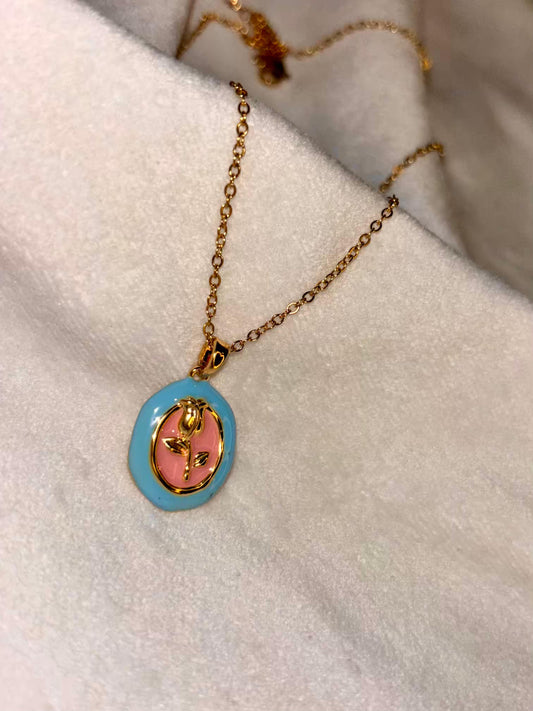 Enamel Necklace 18K Gold Plated Premium Necklace