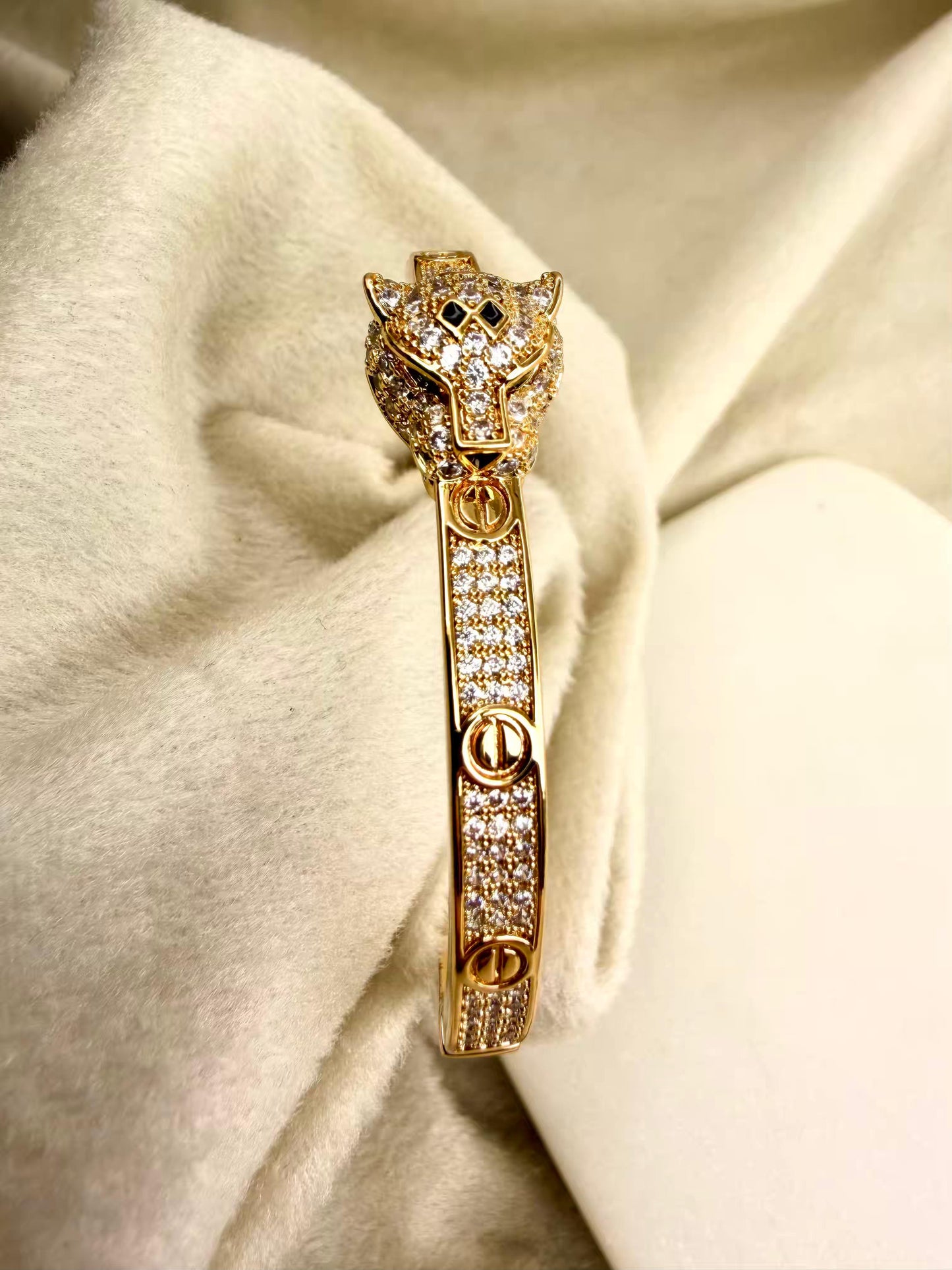 Gold Panther Bangle/ Gold Panther Kada Bangle