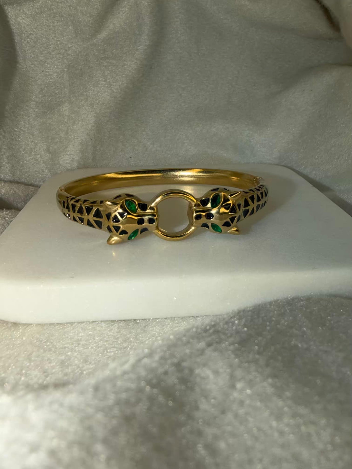Twin Gold Panther Bangle/ Panther Kada Bangle