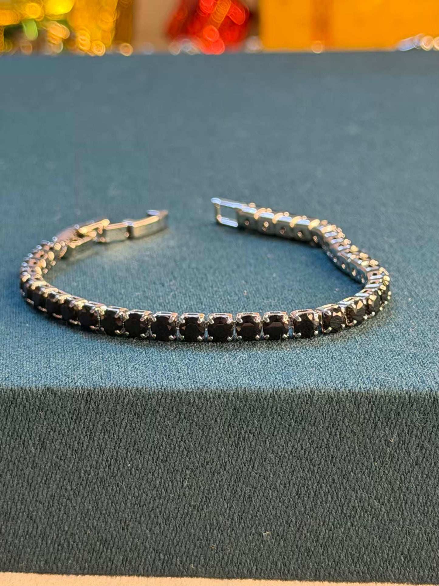Noir Edge Silver Plated Tennis Bracelet