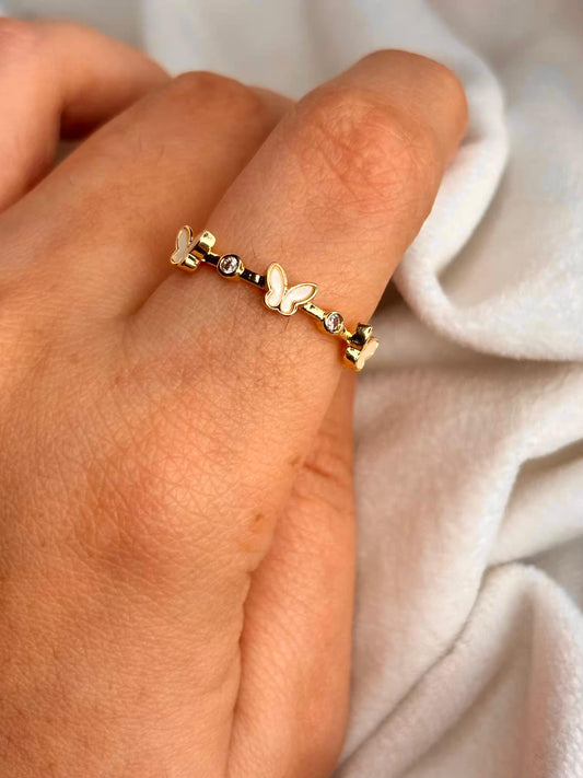 Butterfly Ring 18K Gold Plated Adjustable Ring