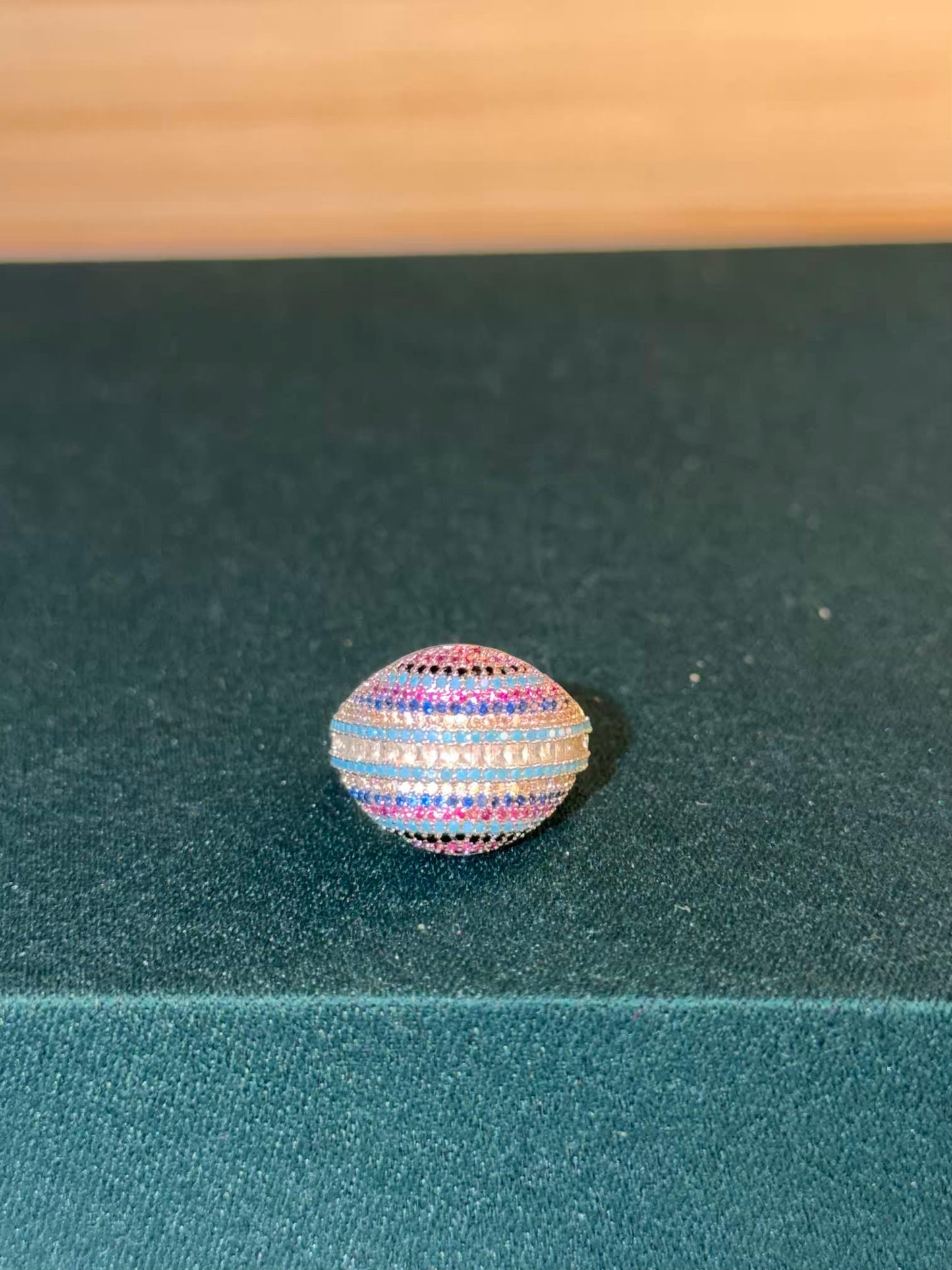 Multicoloured Silver Ring Size 8 US