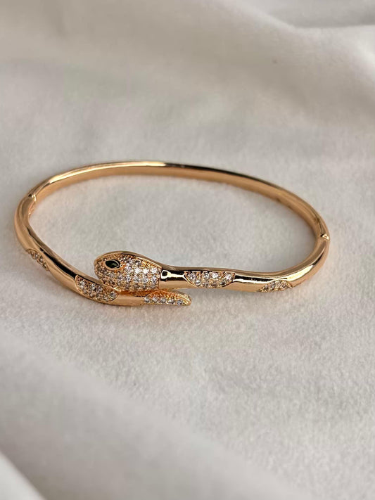 Studded Serpent  Bangle 18K Gold Plated Premium Kada Bangle