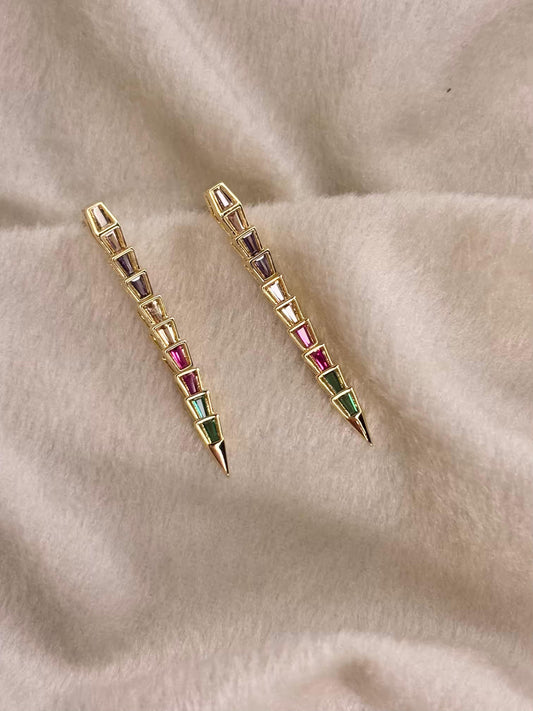 Colorburst Centipede Earrings 18K Gold Plated Premium Earrings