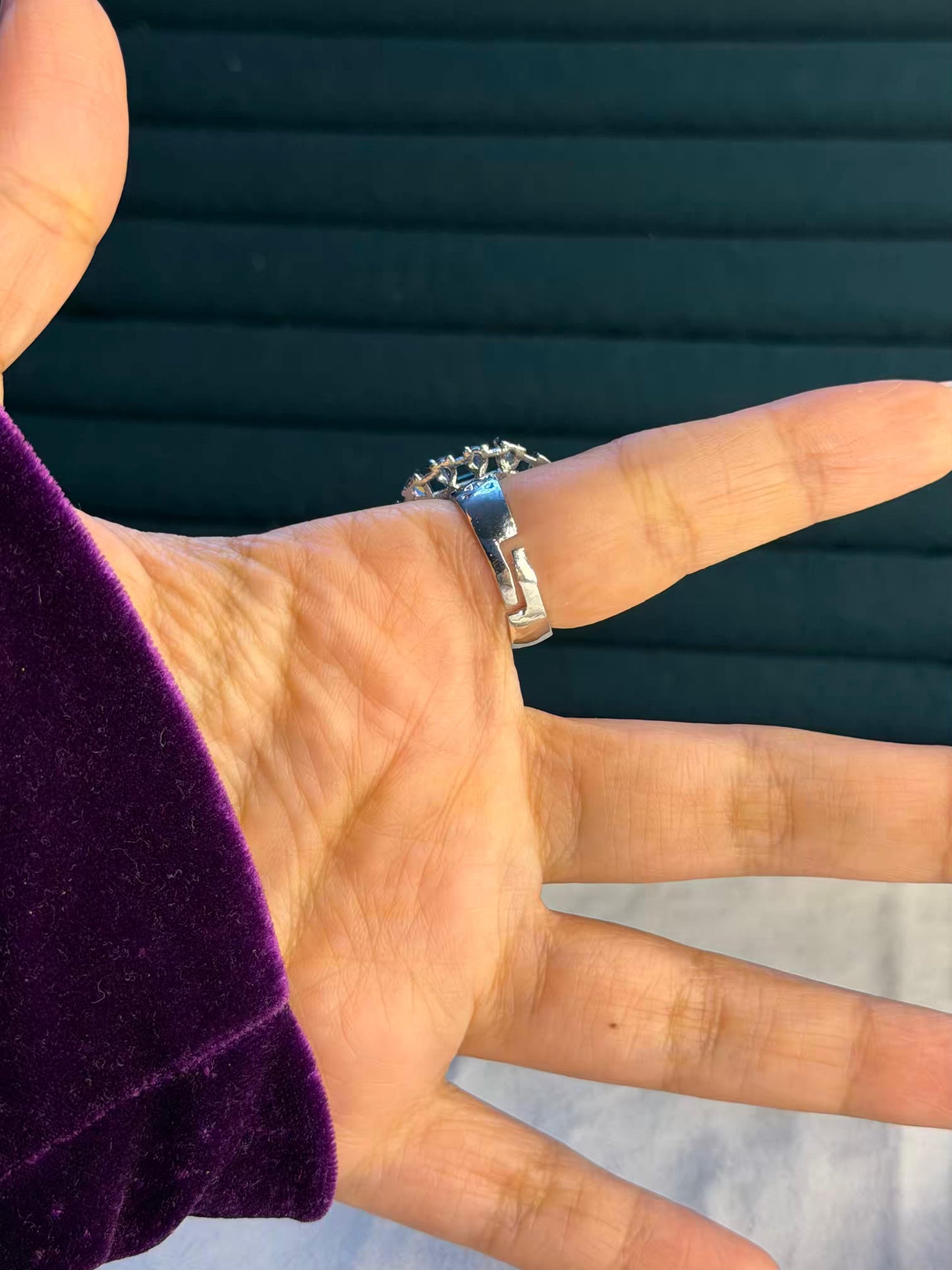 Mint Aura Halo Silver Plated Premium Ring (Adjustable)