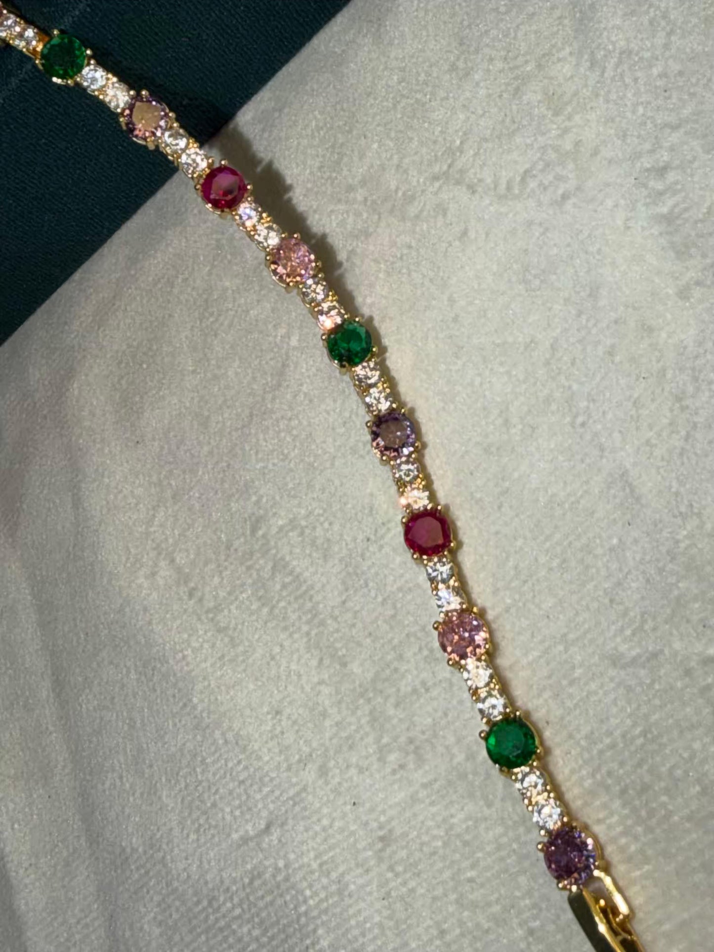 Carnival Cube Multicolour Silver Plated Tennis Bracelet