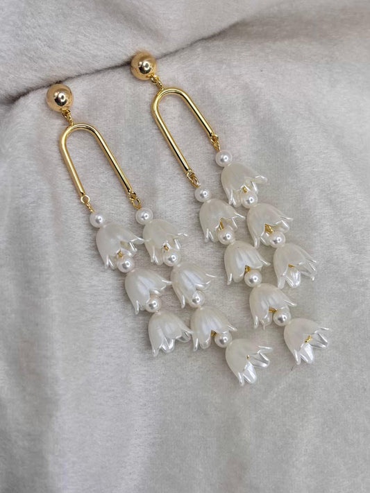 White Milks Earrings 18K Gold Plated Premium Earrings