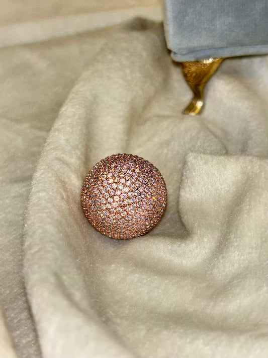 Dome Studded Rose Gold Plated Premium Ring