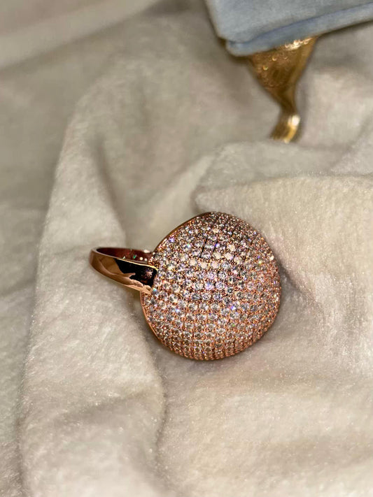Dome Studded Rose Gold Plated Premium Ring