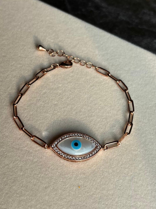 Evil Eye Charm Premium Bracelet ( Rose Gold )