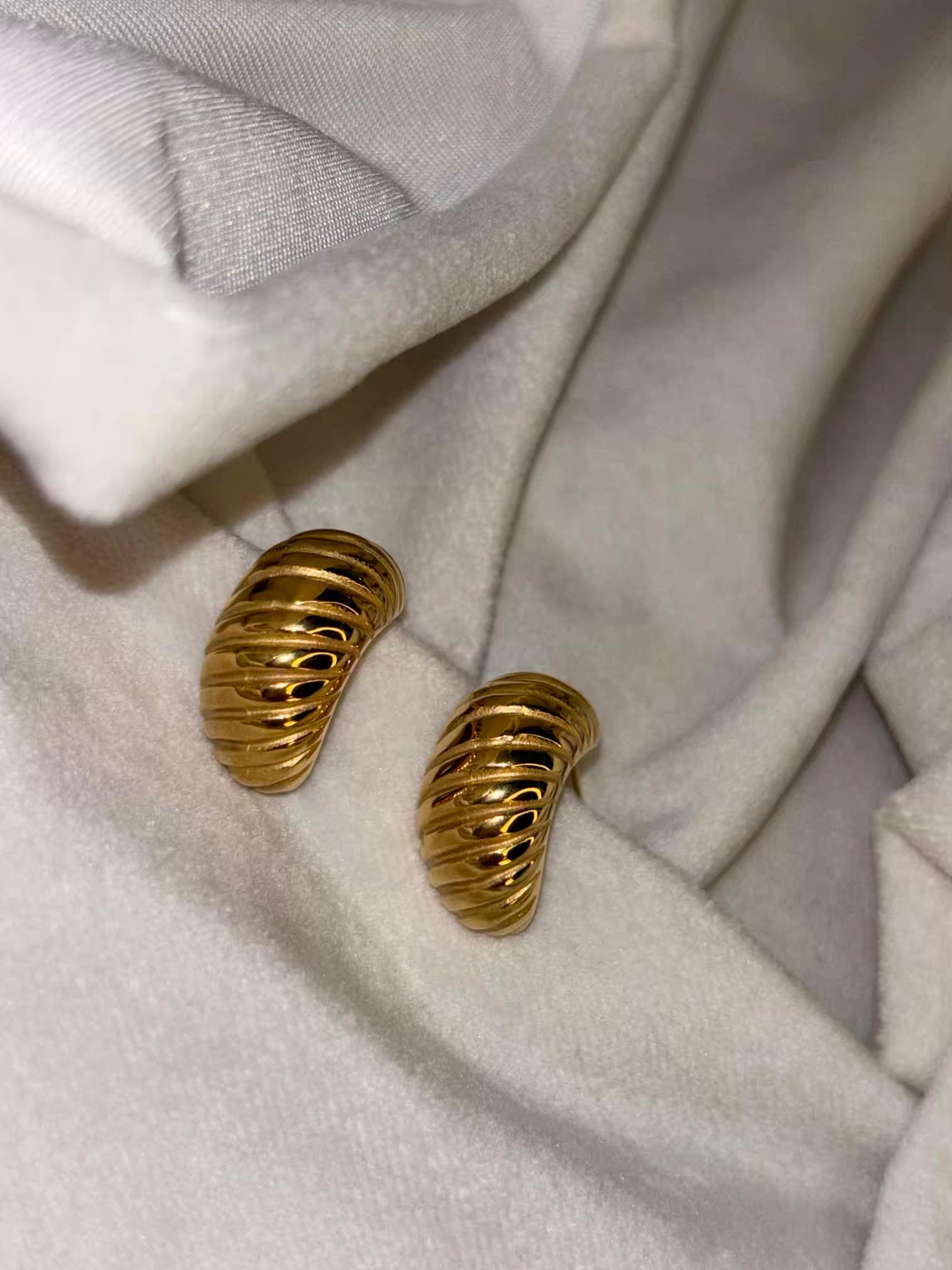 Half Croissant Earrings 18K Gold Plated Premium Earrings