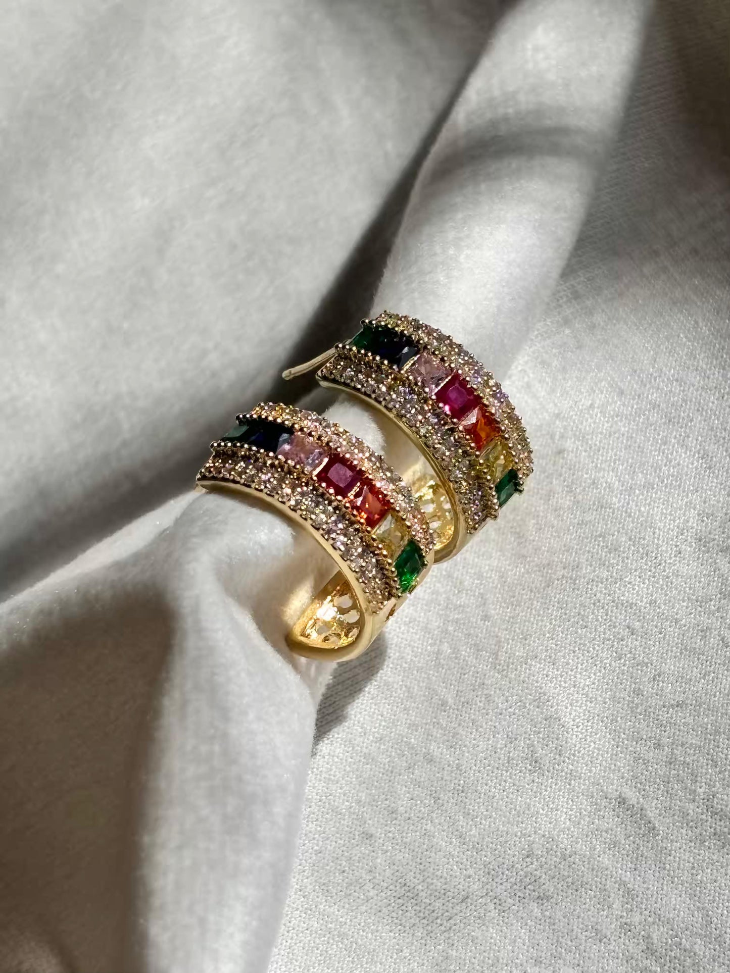 Color Studds Earrings 18K Gold Plated Premium Earrings