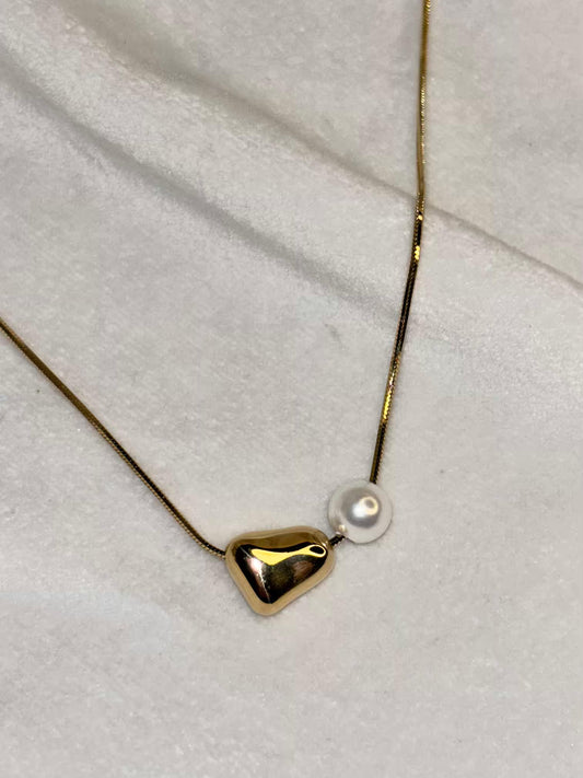 Pearl Heart Necklace 18K Gold Plated Premium Necklace