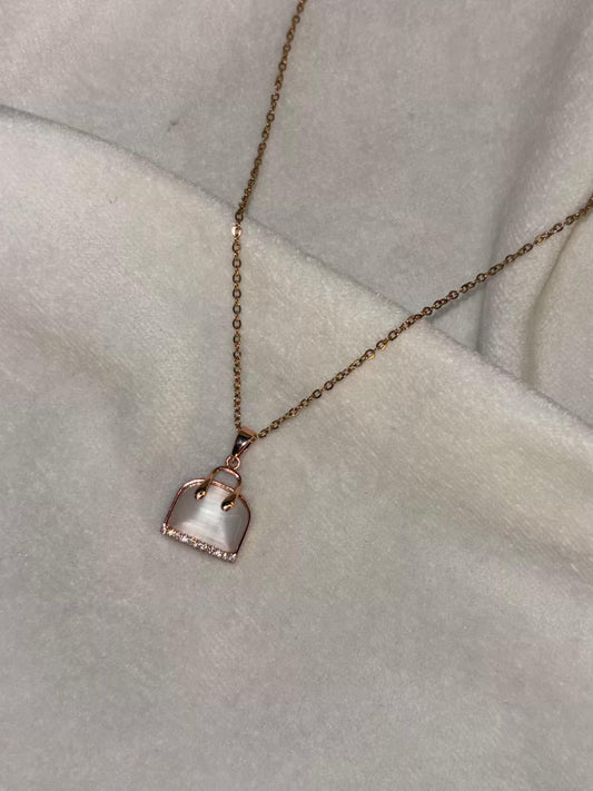 Pear Baggy Necklace Rose Gold Plated Premium Necklace