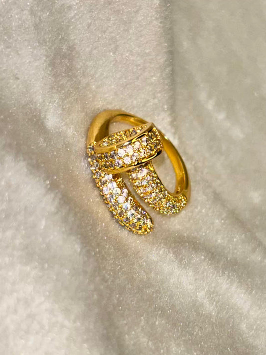 Heavy Studded Nail Ring 18K Gold Plated Premium Ring