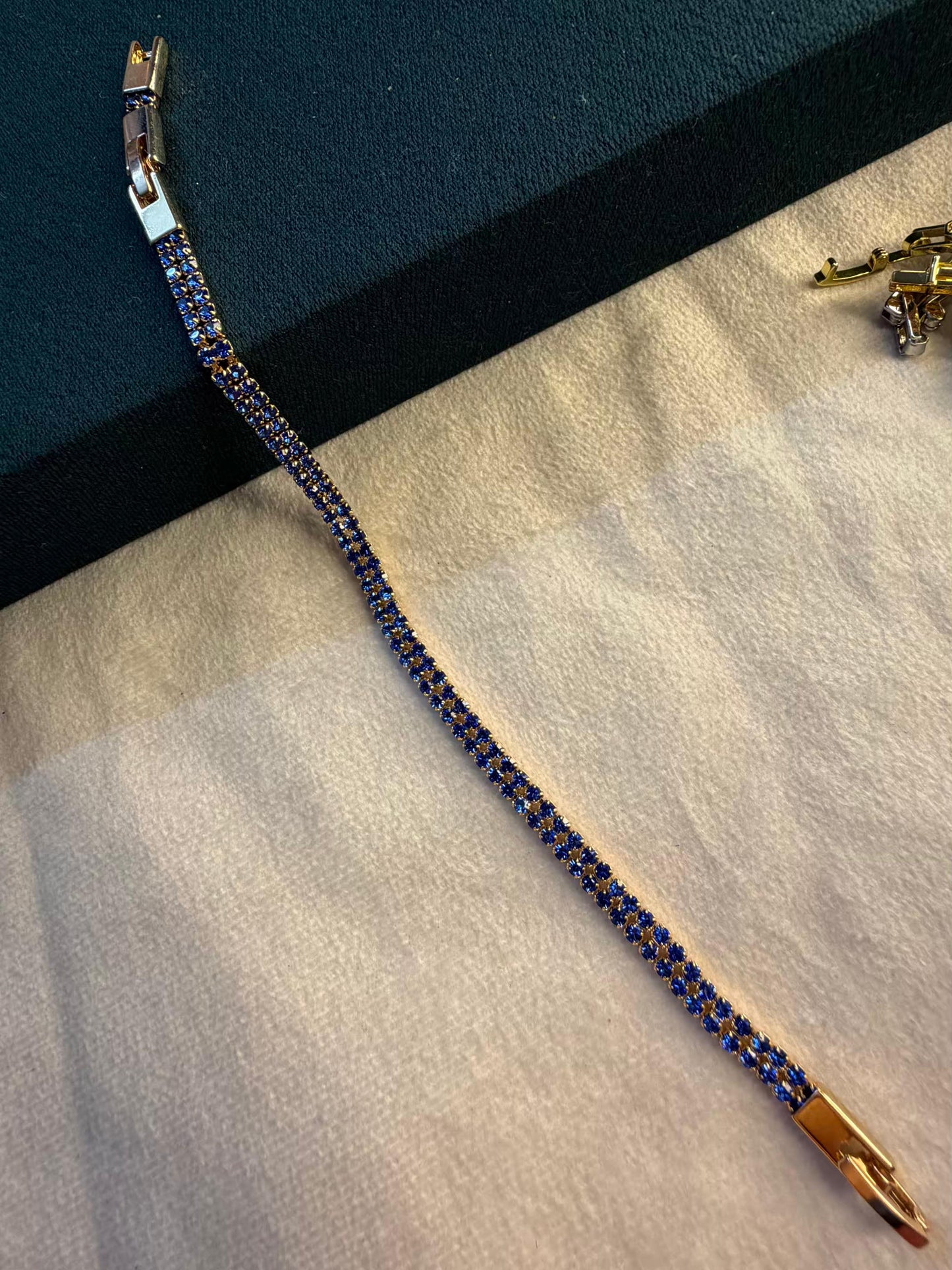 Blue Royal Gold Plated Tennis Bracelet