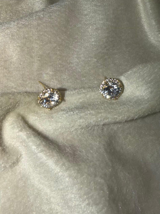 Classic Diamond-Look Studs Gold Plated Earrings