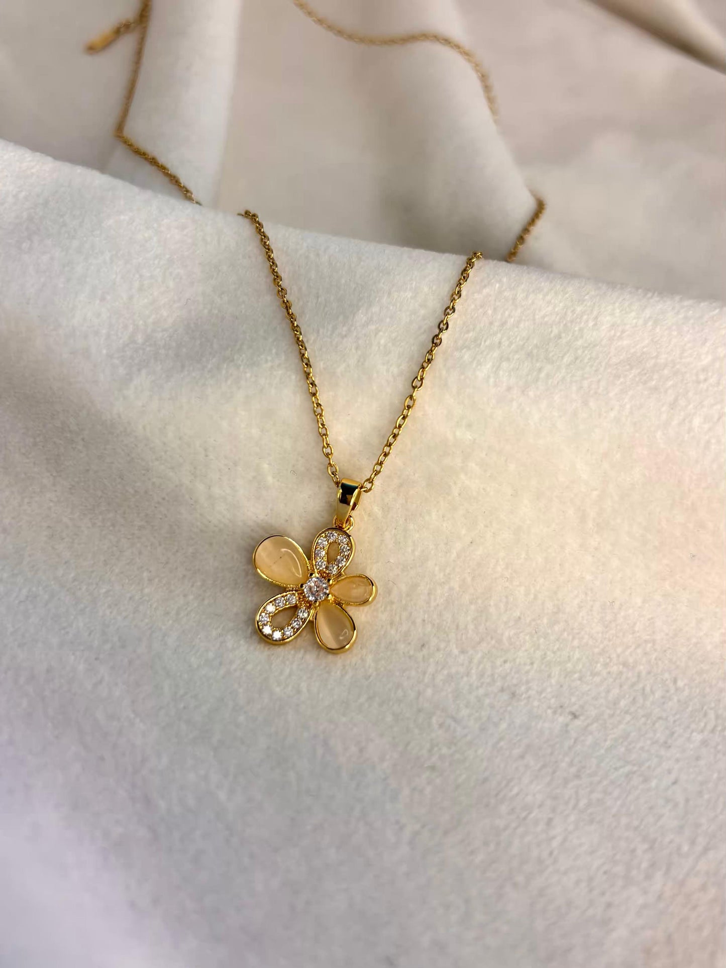 Studded Flora Necklace 18K Gold Plated Premium Necklace