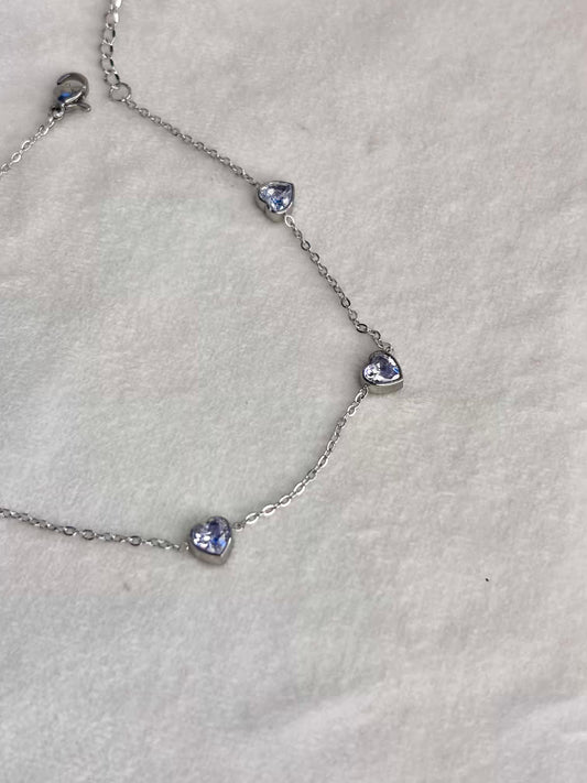 Minimal Silver studded Premium Anklet Payal with Silver hooks