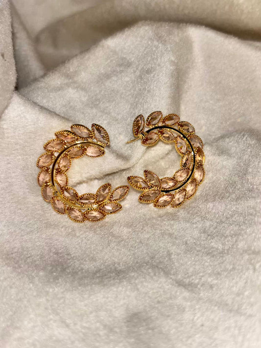 Golden Half Spiral 18K Gold Plated Earrings Premium Earrings