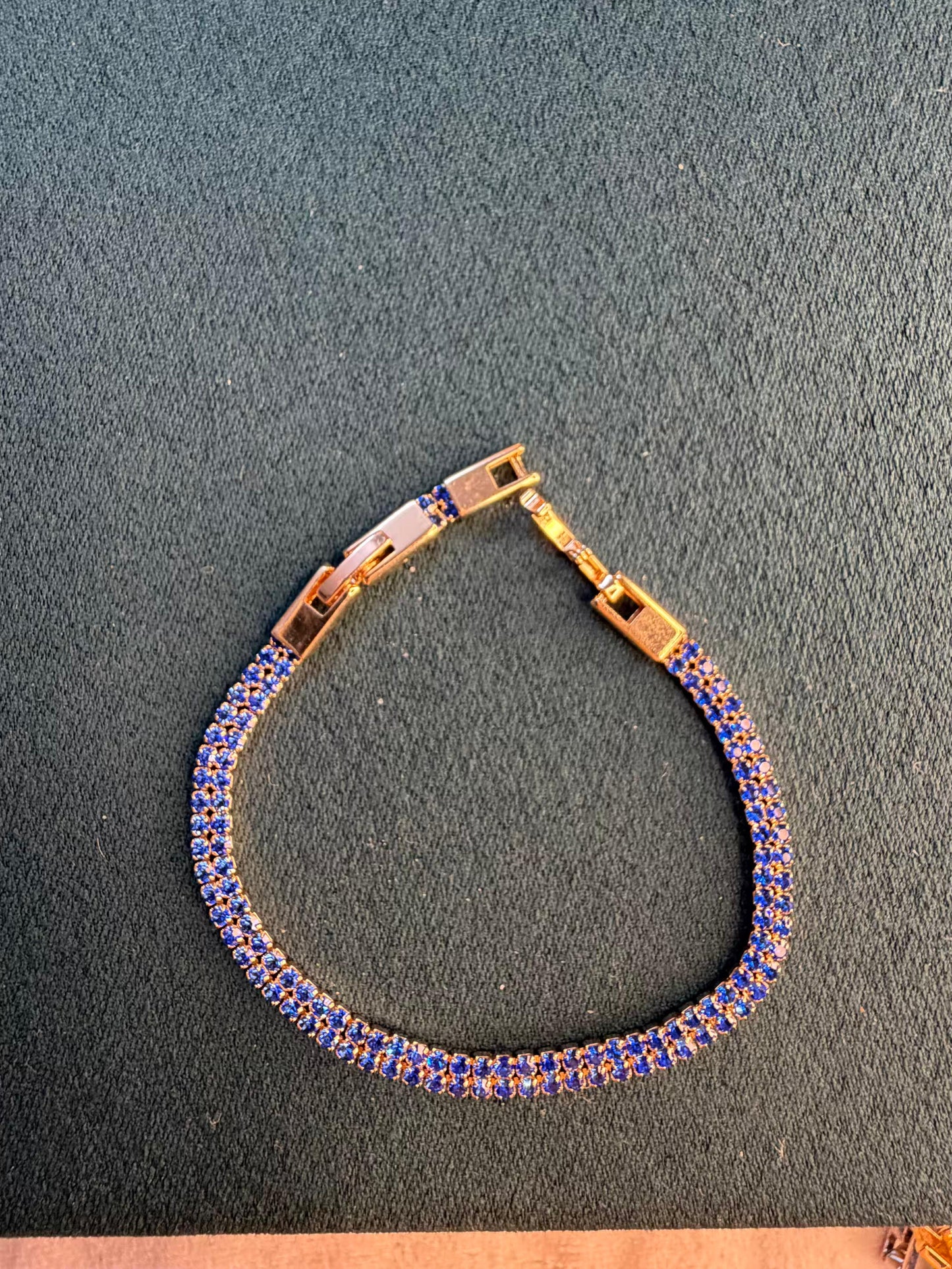 Blue Royal Gold Plated Tennis Bracelet